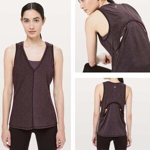 Lululemon Circuit Crusher Tank Evolution Stripe Deep Phantom Heathered Black 6
